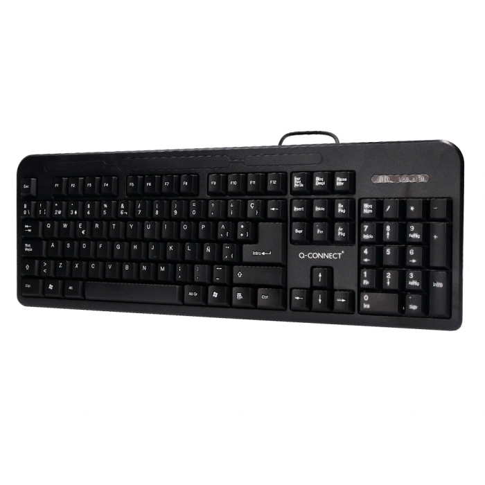Q-connect Teclado Negro con Cable 1,5 m Compatible Windows 3