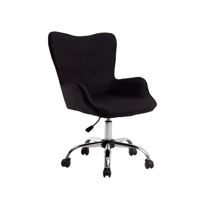 Q-connect Silla de Escritorio Mes Sina con Base Metálica, Altura Máx 960mm, Ancho 570mm, Prof. 620mm, Ruedas Premium, Color Negro 4