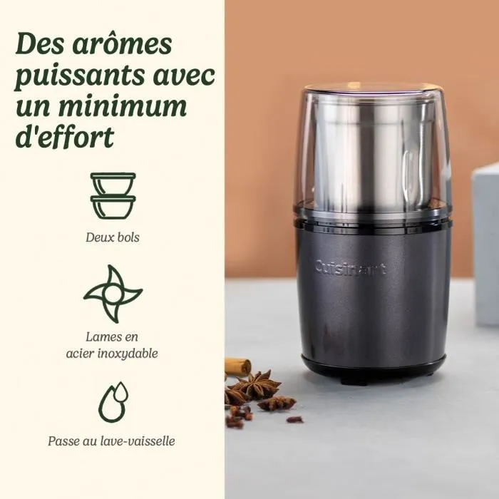 Cuisinart CUI3030050152517 Molinillo de Especias, Accionamiento por Pulsos, 2 Recipientes con Tapa, Azul Medianoche 1