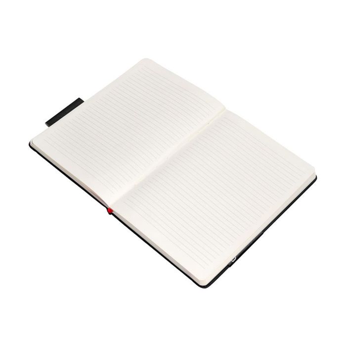 Cuaderno Con Gomilla Antartik Notes Tapa Dura A4 Hojas Rayas Negro Y Rojo 100 Hojas 80 gr Fsc 8