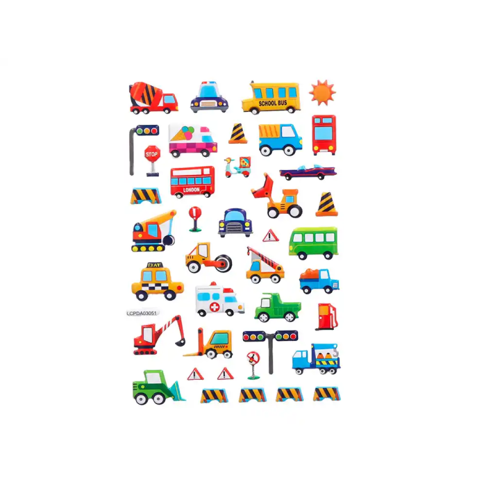 Imaginovo Pegatinas Kids Coches con Relieve 190x105 mm 3