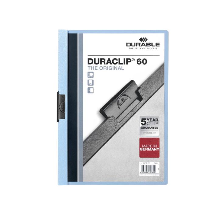 Carpeta Duraclip Dossier Pinza Lateral Azul Capacidad 60 Hojas 1