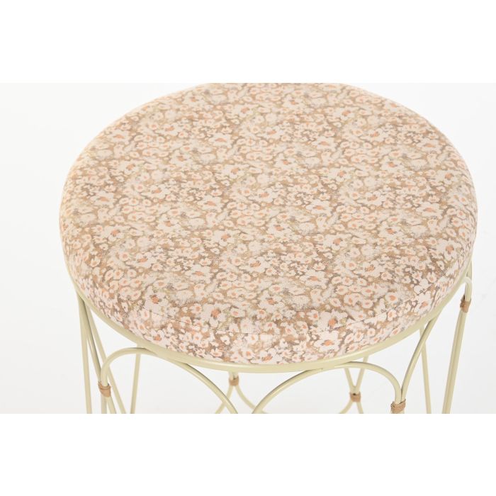 DKD Home Decor Mesita Auxiliar Boho de Ratán y Metal Natural Crema 35x35x49 cm 1 DKD Home Decor Mesita Auxiliar Boho de Ratán y Metal Natural Crema 35x35x49 cm 1