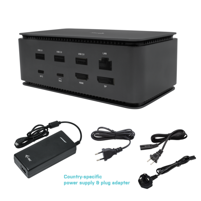 Dockstation i-Tec USB4DUALDOCK100W Negro