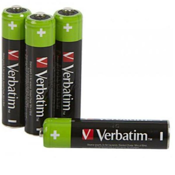 Verbatim HR03 Pilas AAA Premium Recargables NiMH 950mAh 1.2V Pre-cargadas 1 Verbatim HR03 Pilas AAA Premium Recargables NiMH 950mAh 1.2V Pre-cargadas 1