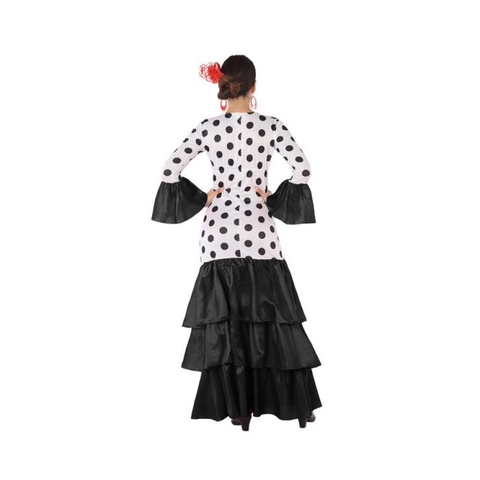 Disfraz Flamenca Sevillana Blanco Negro Mujer Adulto XS-S 2 Disfraz Flamenca Sevillana Blanco Negro Mujer Adulto XS-S 2