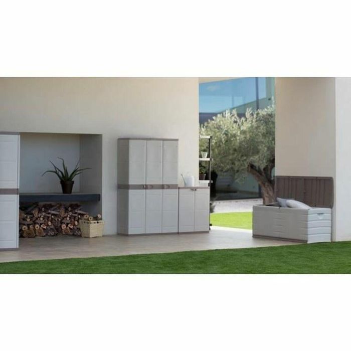 Plastiken Arcón 190L con ruedas Beige - Resina para exterior/interior - Caja de almacenamiento funcional 2 Plastiken Arcón 190L con ruedas Beige - Resina para exterior/interior - Caja de almacenamiento funcional 2