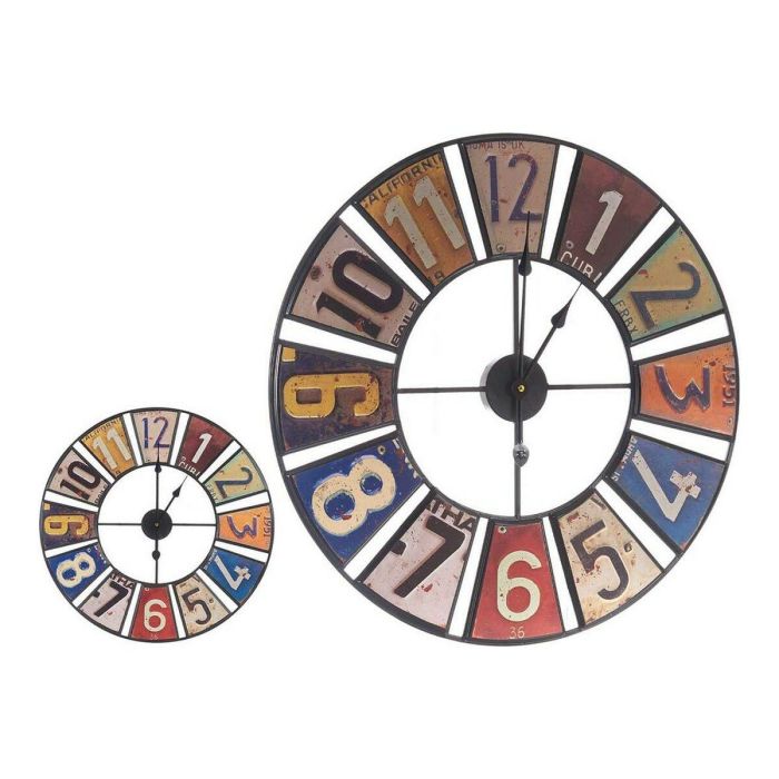 Reloj de Pared Gift Decor 5 5 Amarillo Azul Blanco Negro Rojo Verde Multicolor Naranja Rosa Metal 60 x 4,5 x 60 cm Retro 1