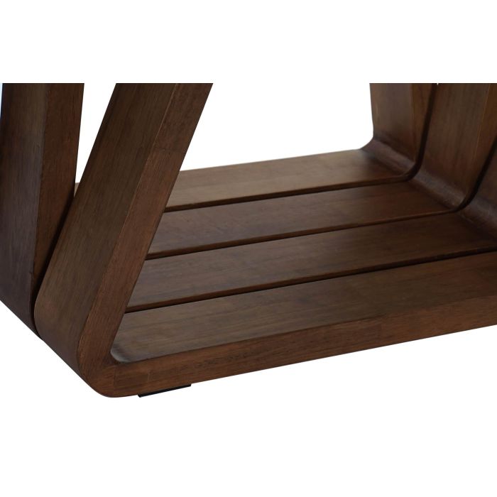 DKD Home Decor Mesa Centro Rebeca Moderno Nogal Cristal Marron Claro Transparente 130 x 70 x 42 cm 4