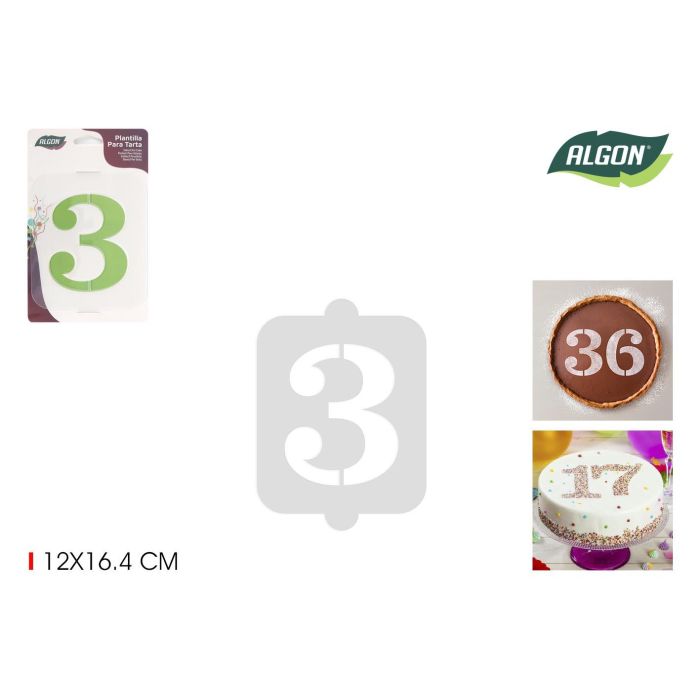 Plantilla para Tarta de Cumpleaños N-3 Pequeña - Algon (36 Unidades) Plantilla para Tarta de Cumpleaños N-3 Pequeña - Algon (36 Unidades)