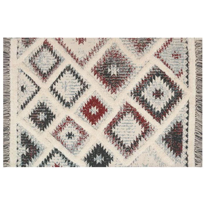 Alfombra Boho DKD Home Decor Blanco Rojo 180 x 1 x 120 cm