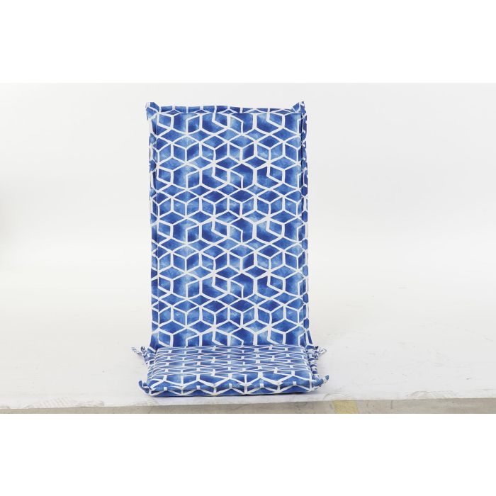 Cojin Silla Boho DKD Home Decor Azul Blanco 4 x 115 x 42 cm 4