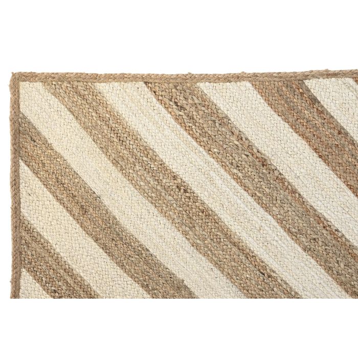 Alfombra DKD Home Decor Scandi Blanco Marrón claro Jute (160 x 230 x 1 cm) 1