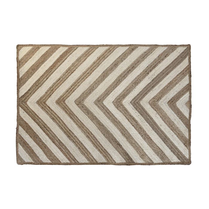 Alfombra DKD Home Decor Scandi Blanco Marrón claro Jute (160 x 230 x 1 cm)