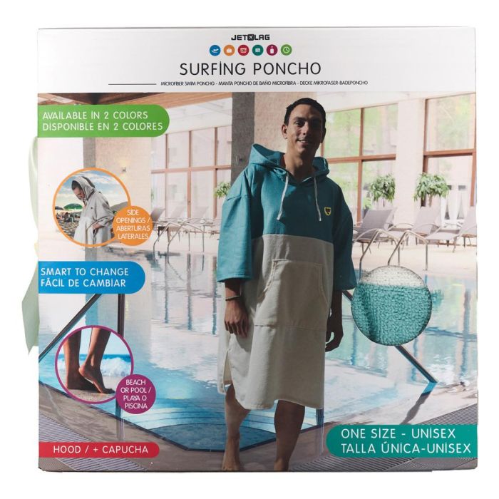 Poncho De Baño Verde/ Beige Jet Lag