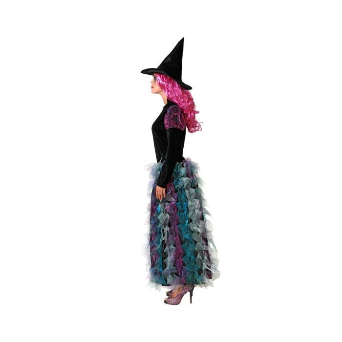 Disfraz de Bruja para Mujer Adulta, Vestido Largo Verde con Falda de Tul y Sombrero - Perfecto para Halloween, Talla M-L 1