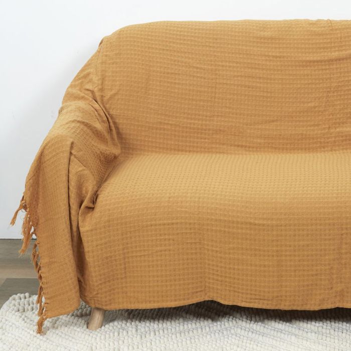 Manta de sofa gofrado 170x250cm amarillo 1