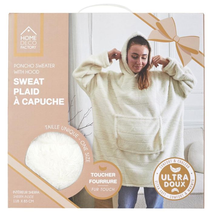 Sudadera Con Capucha Blanca Home Deco Factory