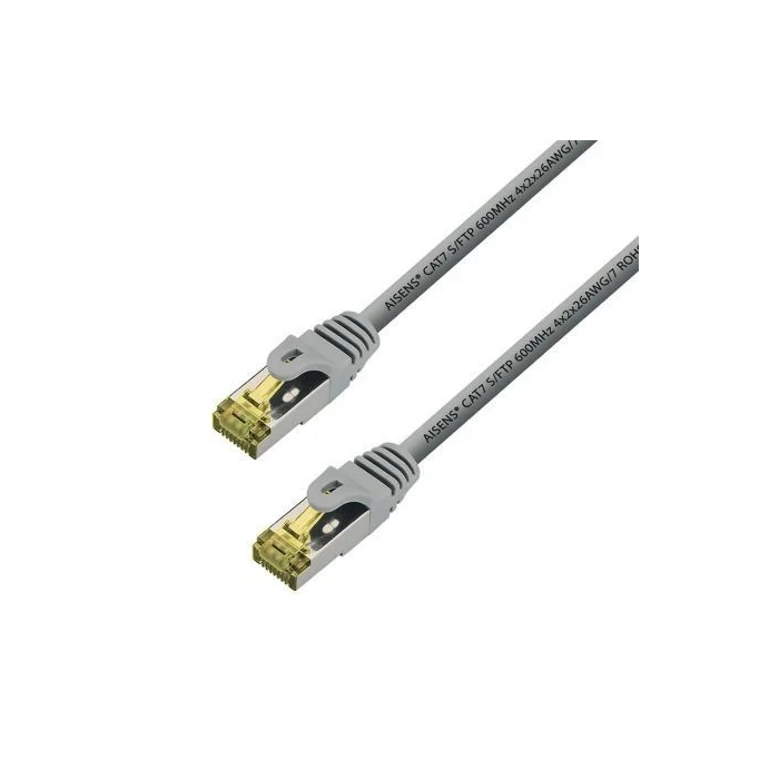 AISENS - CABLE DE RED LATIGUILLO RJ45 LSZH CAT.7 600 MHZ S/FTP PIMF AWG26, GRIS, 3.0M