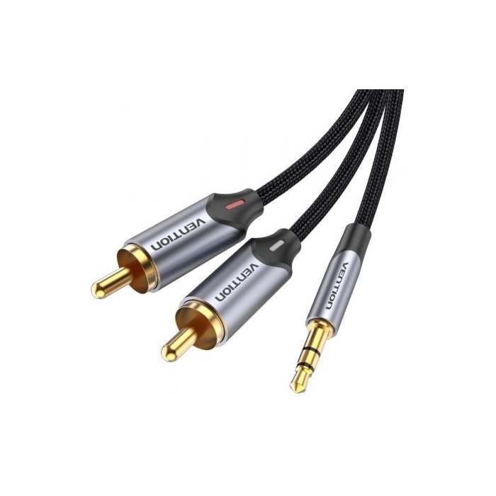 Cable Audio Vention BCNBL/ 2x RCA Macho - Jack 3.5 Macho/ 10m/ Gris