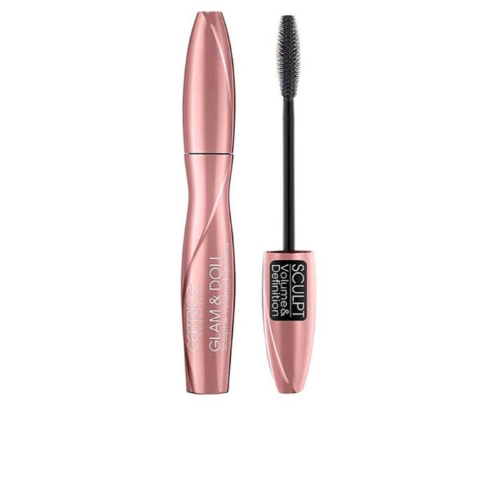Catrice GLAM&DOLL sculpt & volume mascara #010-black, Volumen XXXL, Rizo, Sin Apelmazamiento, Negro Profundo, 9.5 ml
