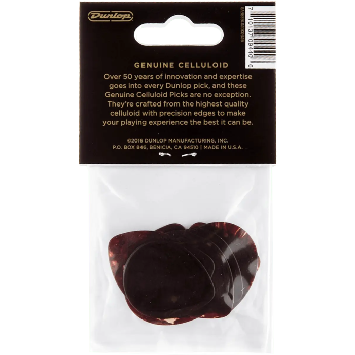 Dunlop Pack 12 Púas Genuine Celluloid Teardrop Shell - Thin 4