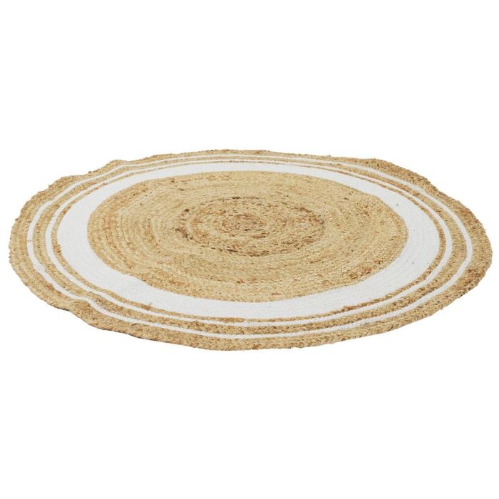 Alfombra Yute Blanco Home Deco Factory diámetro 90 cm  3