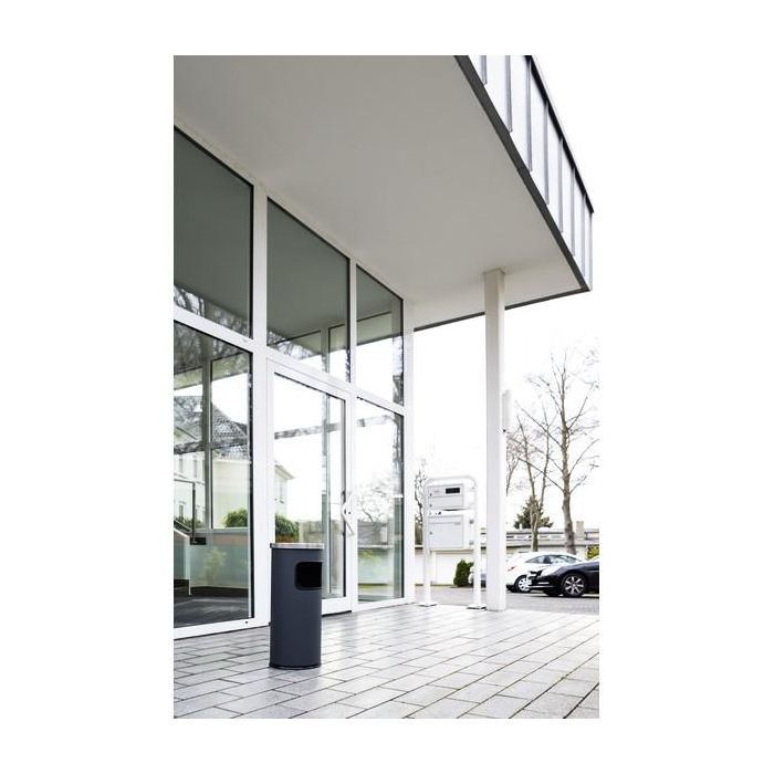 DURABLE Papierkorb Safe mit Ascher rund anthrazit 1 DURABLE Papierkorb Safe mit Ascher rund anthrazit 1