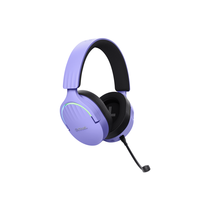 Trust GXT491P Fayzo Auriculares Gaming Inalámbricos Dual (USB 2.4 GHz/Bluetooth) 7.1 Virtual Púrpura, 22h Batería 2