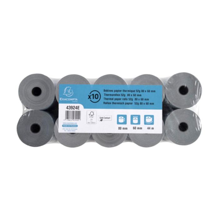 Rollo Sumadora Exacompta Safe Contact Termico 80 mm X 60 mm 52 gr-M2 10 unidades 3