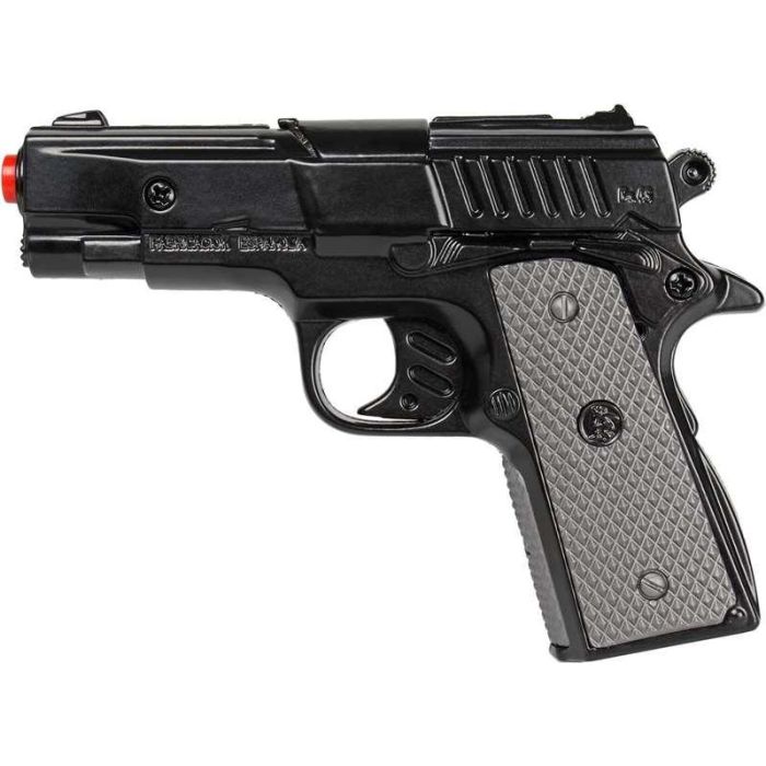 Pistola policía metal 8 tiros color negra 1 Pistola policía metal 8 tiros color negra 1