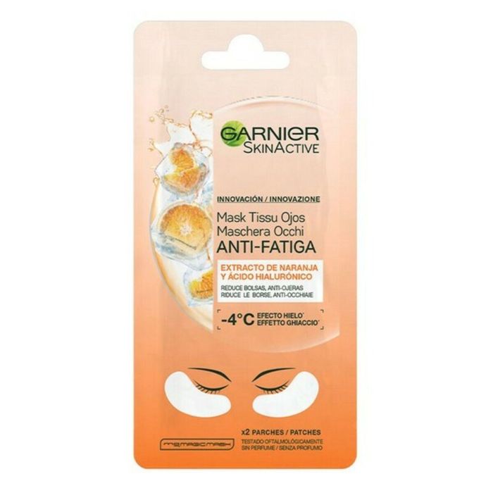 Garnier SkinActive Mascarilla Ojos Antifatiga con Extracto Naranja y Ácido Hialurónico - Reduce Ojeras y Bolsas x 2 Parches 3