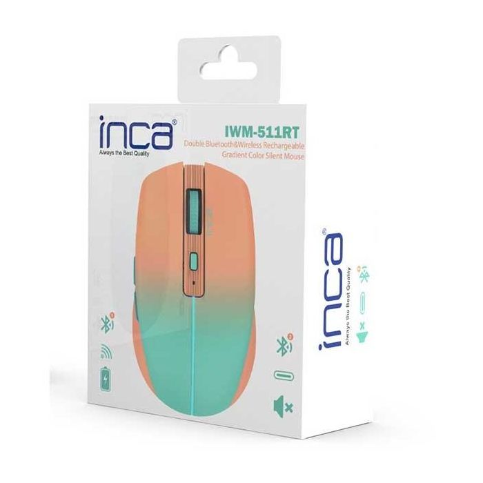 INCA Maus IWM-511RT 1600 DPI,Wrls & BT,6D Taste, Orange 5