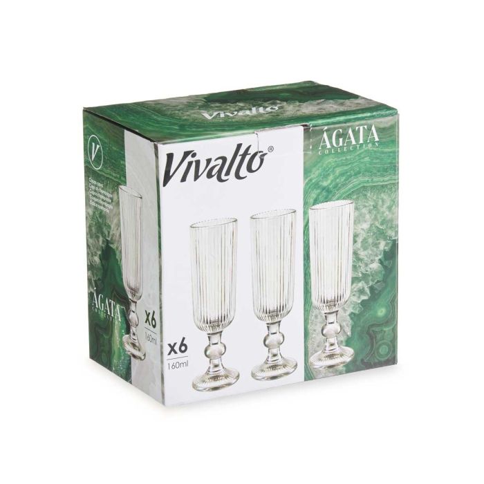 Vivalto Copa Cava Verde Musgo Rayas 160 ml, Vidrio, 6x18x6 cm, No apto para Lavavajillas/Microondas (24 Unidades) 2 Vivalto Copa Cava Verde Musgo Rayas 160 ml, Vidrio, 6x18x6 cm, No apto para Lavavajillas/Microondas (24 Unidades) 2