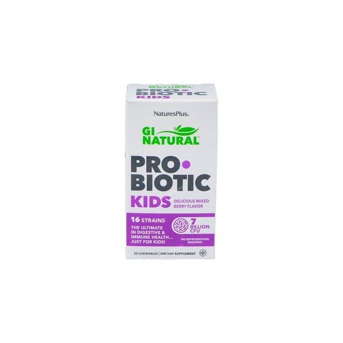 NATURES PLUS Gi Natural Probiotic Kids 30 Comprimidos Masticables Sabor Frutos del Bosque