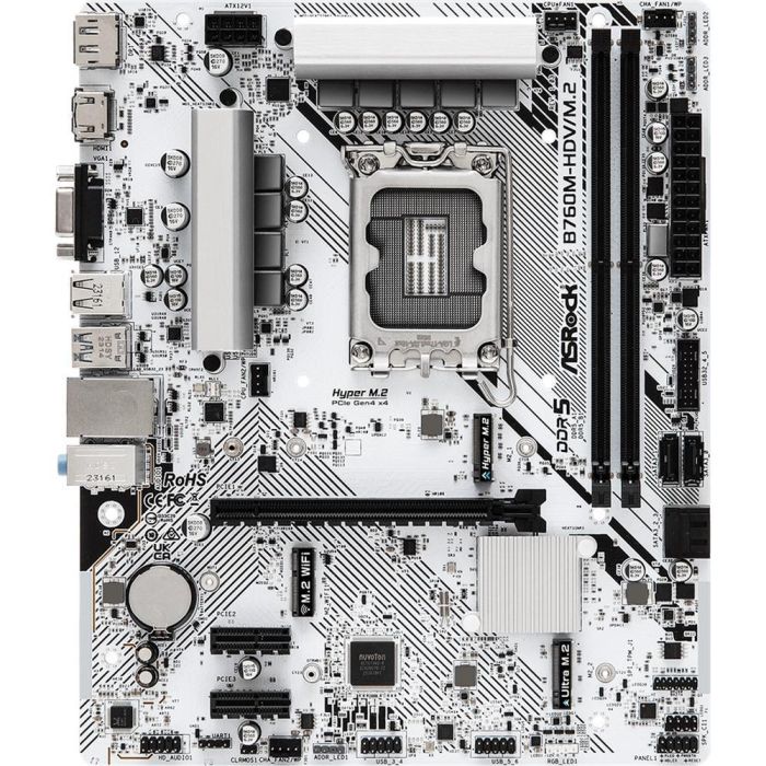 ASRock B760M-HDV/M.2 Placa Base Intel B760 LGA 1700 Micro ATX DDR5-SDRAM 90-MXBMJ0-A0UAYZ 1 ASRock B760M-HDV/M.2 Placa Base Intel B760 LGA 1700 Micro ATX DDR5-SDRAM 90-MXBMJ0-A0UAYZ 1