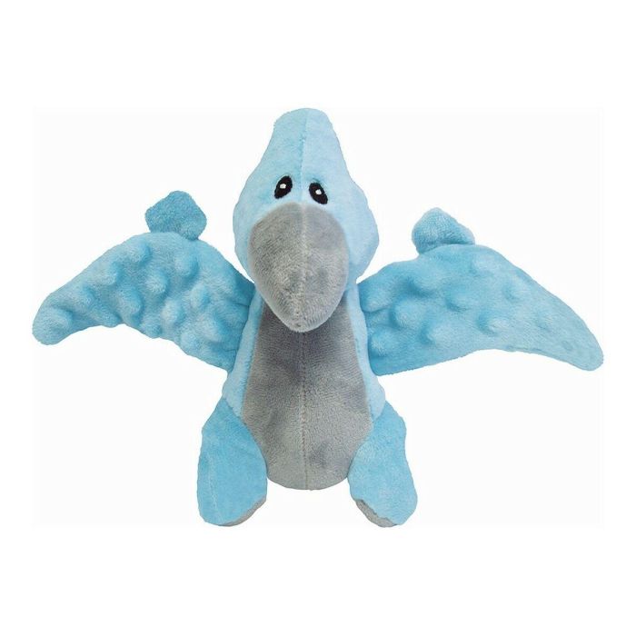 Gloria Peluche Juguete para Perro con Sonido y Múltiples Texturas 3D, Dinosaurio Falkor Azul, Estimula el Juego y Curiosidad