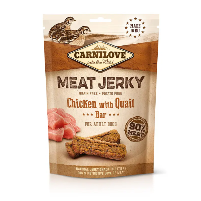 Carnilove Jerky Codorniz Y Pollo Barritas 12x100 gr