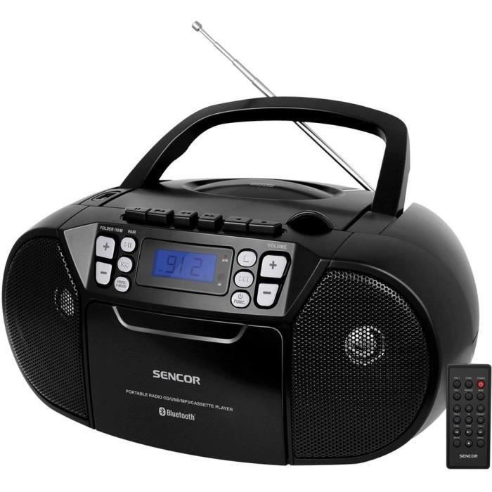 Reproductor de CD/casete - SENCOR - SPT 3907 B - 4 W - Bluetooth - Negro 1