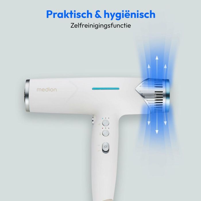 Medion MD19984 Secador de Pelo 1500W, 3 Velocidades, Temperatura 105°C, Blanco 9 Medion MD19984 Secador de Pelo 1500W, 3 Velocidades, Temperatura 105°C, Blanco 9