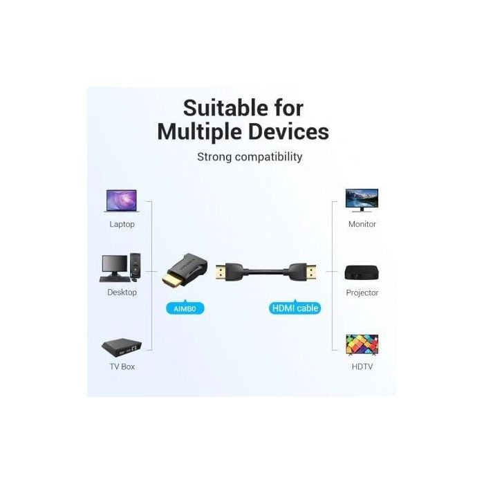 Vention AIMB0 Adaptador HDMI 4K@60Hz Macho a Hembra, Conector Chapado en Oro Bidireccional para PC, Portátil y TV 4 Vention AIMB0 Adaptador HDMI 4K@60Hz Macho a Hembra, Conector Chapado en Oro Bidireccional para PC, Portátil y TV 4