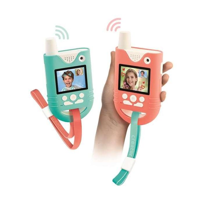 Walkie talkies con videollamada, puedes añadir filtros y efectos de voz. llamadas de audio con alcance de 3 km. 22x30x5.4 cm 1 Walkie talkies con videollamada, puedes añadir filtros y efectos de voz. llamadas de audio con alcance de 3 km. 22x30x5.4 cm 1