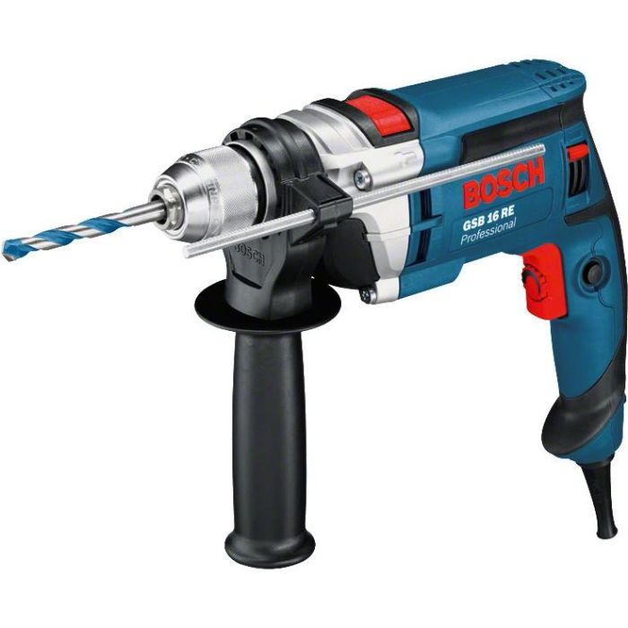 Bosch GSB 16 RE Professional - Taladro Percutor/Atornillador 750W con Velocidad Ajustable 2800 RPM para Madera, Acero, Hormigón