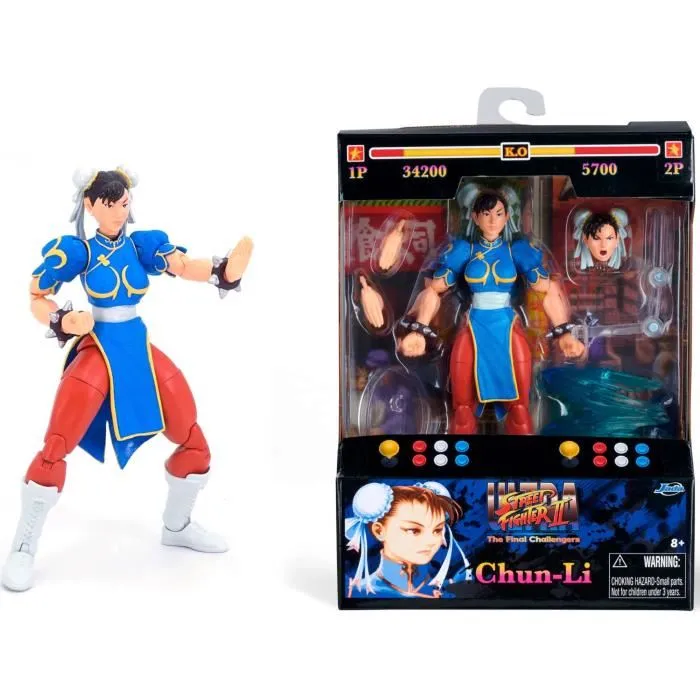 JADA TOYS Figura Chun-Li Street Fighter II 15cm Coleccionable con Accesorios y Puntos Articulados JADA TOYS Figura Chun-Li Street Fighter II 15cm Coleccionable con Accesorios y Puntos Articulados