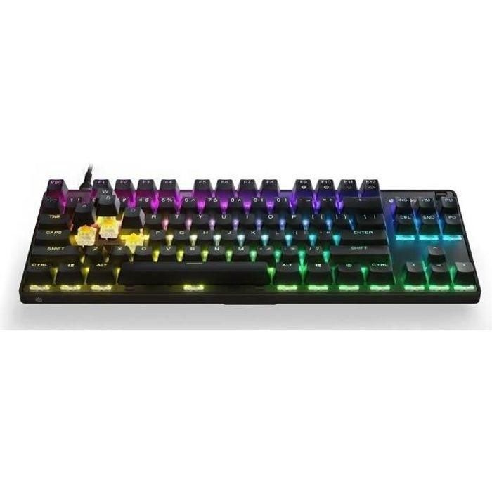 Teclado para juegos - AZERTY - STEELSERIES - Apex 9 TKL FR - Sin teclado numérico - Retroiluminado - Negro Teclado para juegos - AZERTY - STEELSERIES - Apex 9 TKL FR - Sin teclado numérico - Retroiluminado - Negro