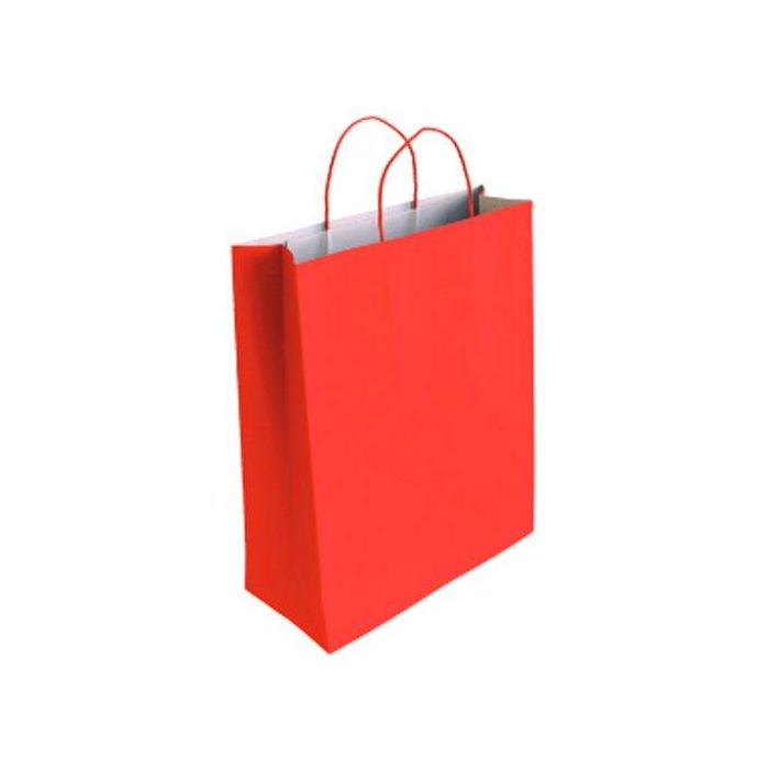 Bolsa De Papel Andina Celulosa Blanca 40X46X18 Cm Rojo Paquete De 25