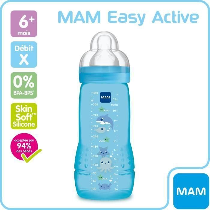 Biberón MAM Easy Active 2a edad coloreado 330 ml Boy Teat Flow X 1