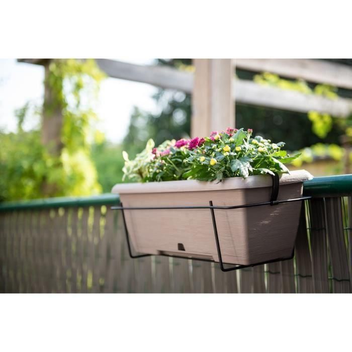 Kit de macetero con soporte metálico y bandeja integrada - GARDEN ID Teramo - Taupe 50 cm - Efecto piedra - Reciclado/reciclable 4 Kit de macetero con soporte metálico y bandeja integrada - GARDEN ID Teramo - Taupe 50 cm - Efecto piedra - Reciclado/reciclable 4