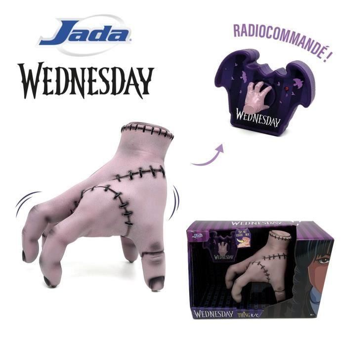 Jada JAD4006333090073 The Thing de la serie Wednesday - Figura con Control Remoto de 18 cm - Edad recomendada +8 años 1