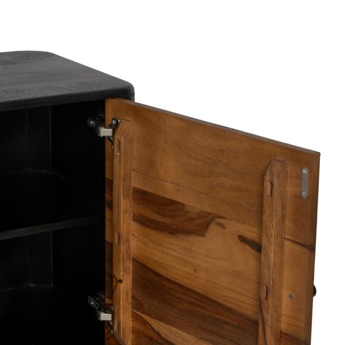 Aparador Marrón-Negro Madera Salón 160 X 40 X 75 cm